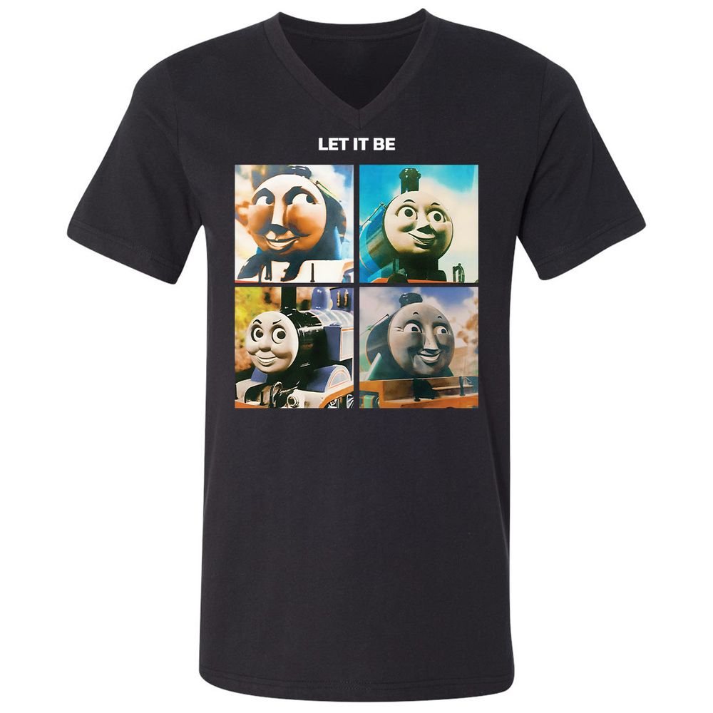 Unisex V-Neck T-Shirt - 72GWQUHN - Black - 1