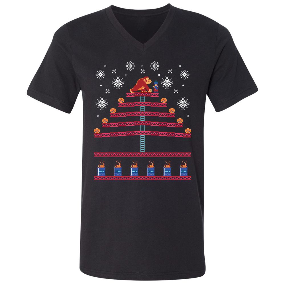 Unisex V-Neck T-Shirt - KQKNH9ZD - Black - 1