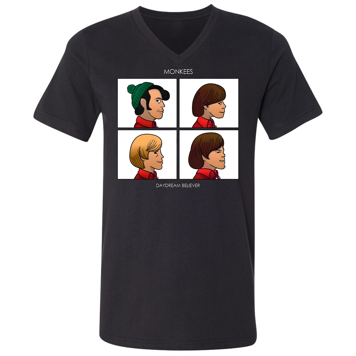 Unisex V-Neck T-Shirt - CM7UKVFY - Black - 1