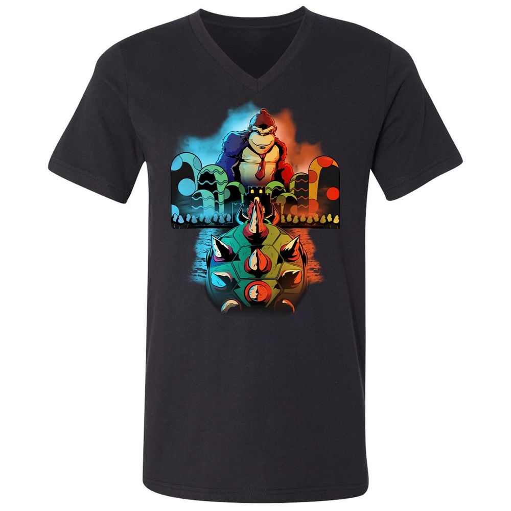 Unisex V-Neck T-Shirt - TJYT7E5V - Black - 1