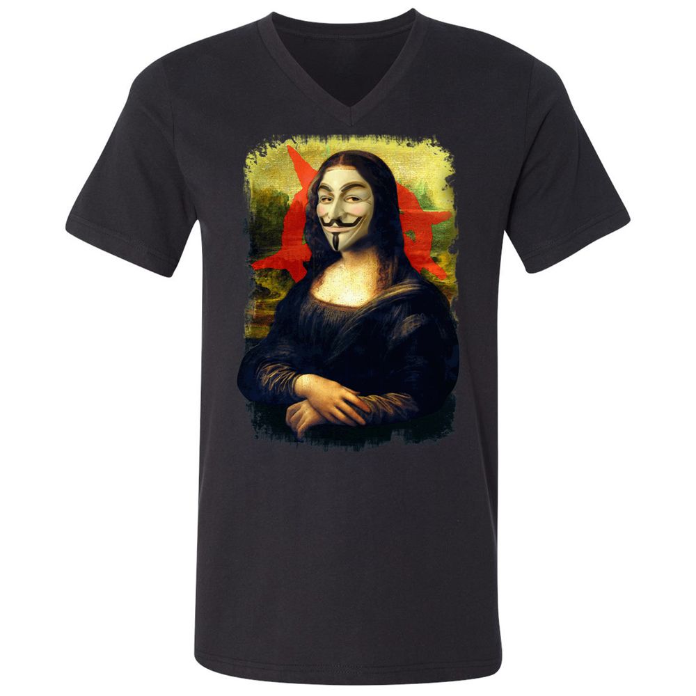 Unisex V-Neck T-Shirt - 85HE9J4U - Black - 1