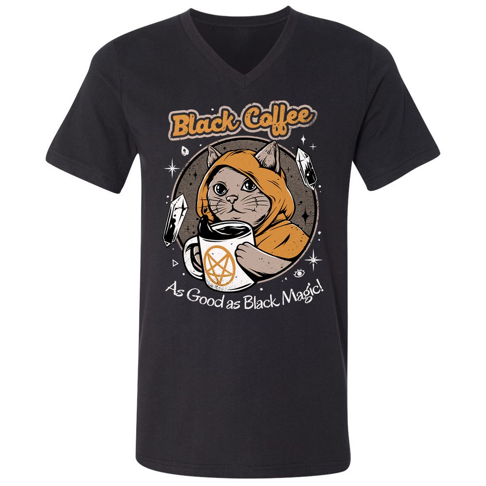 Unisex V-Neck T-Shirt - H9DKH2NL - Black - 1