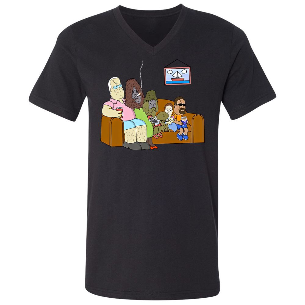 Unisex V-Neck T-Shirt - 4FZ2DKDU - Black - 1