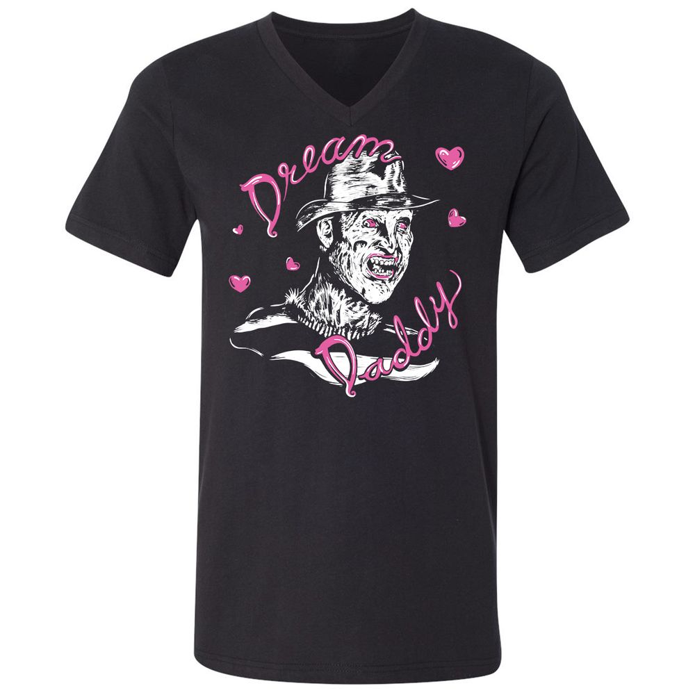 Unisex V-Neck T-Shirt - Z3T8UP42 - Black - 1