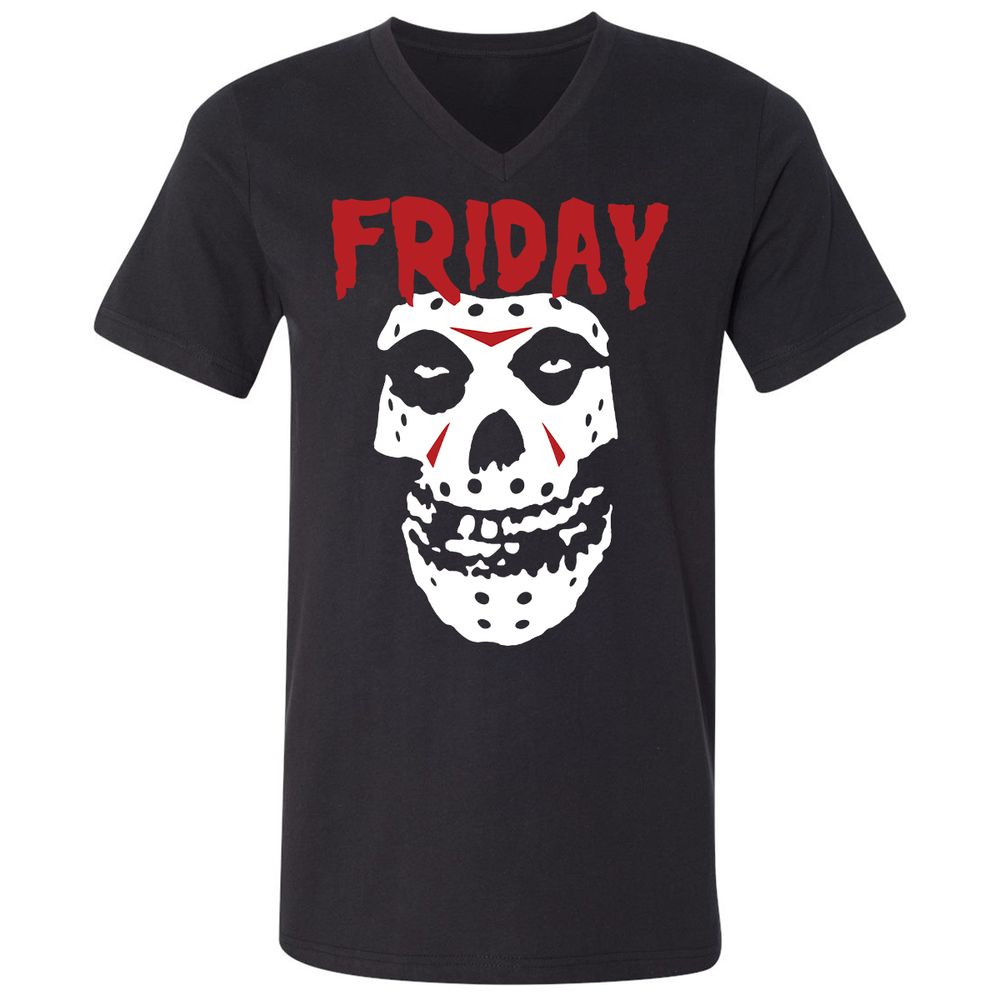 Unisex V-Neck T-Shirt - S3WWMLUY - Black - 1