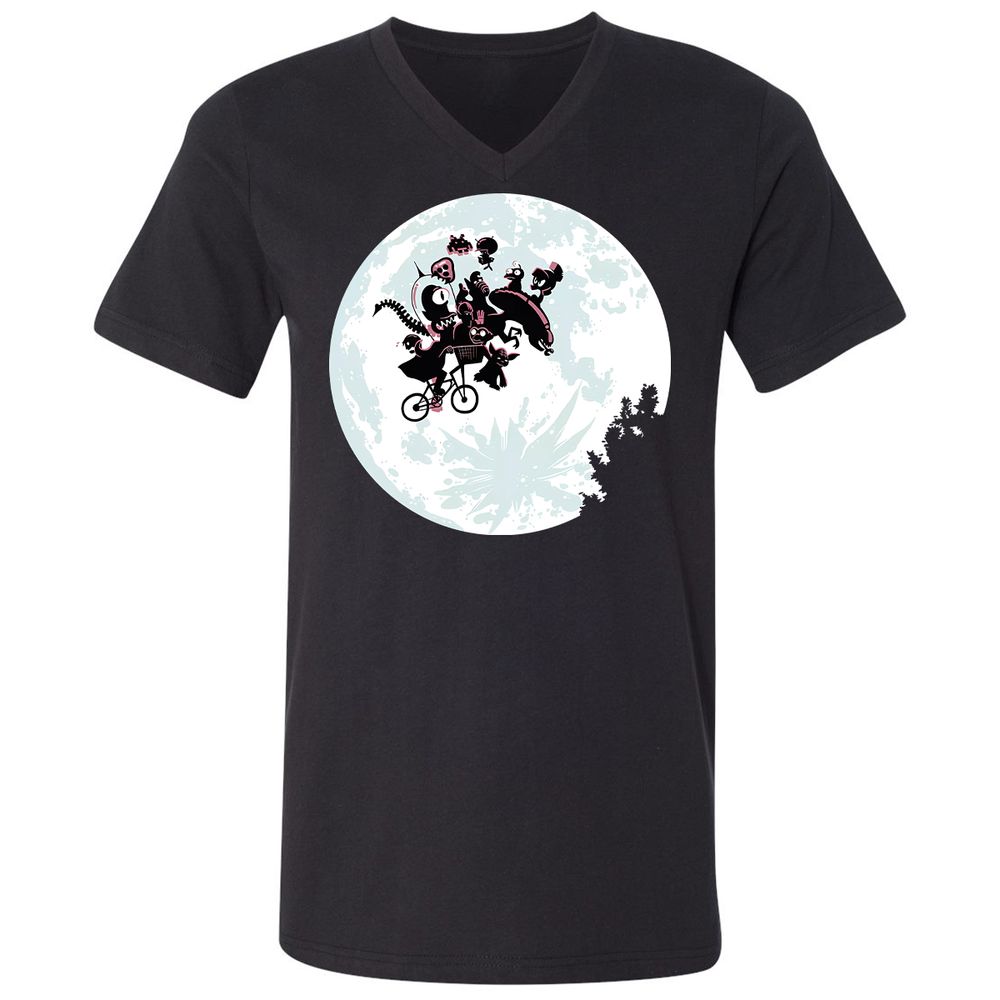 Unisex V-Neck T-Shirt - RS1XUU7E - Black - 1