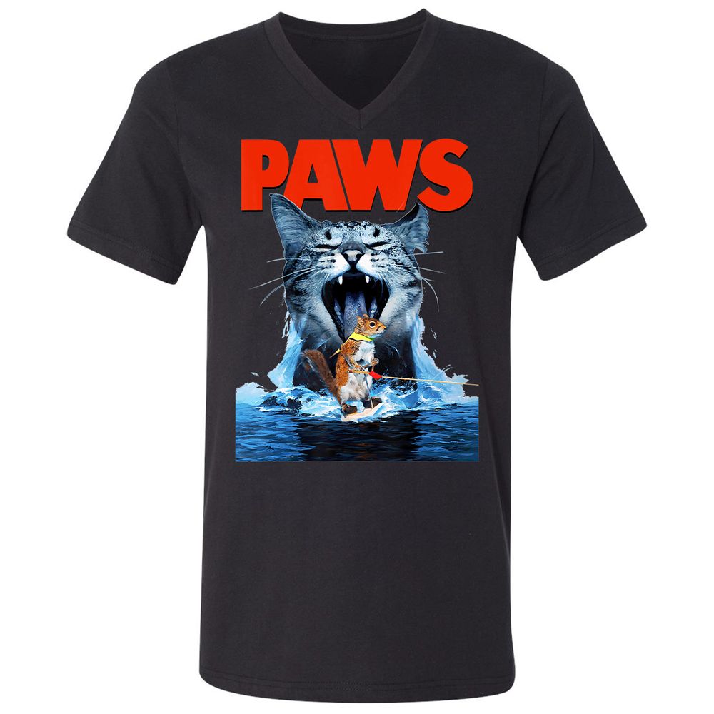 Unisex V-Neck T-Shirt - C9VJ5AGC - Black - 1