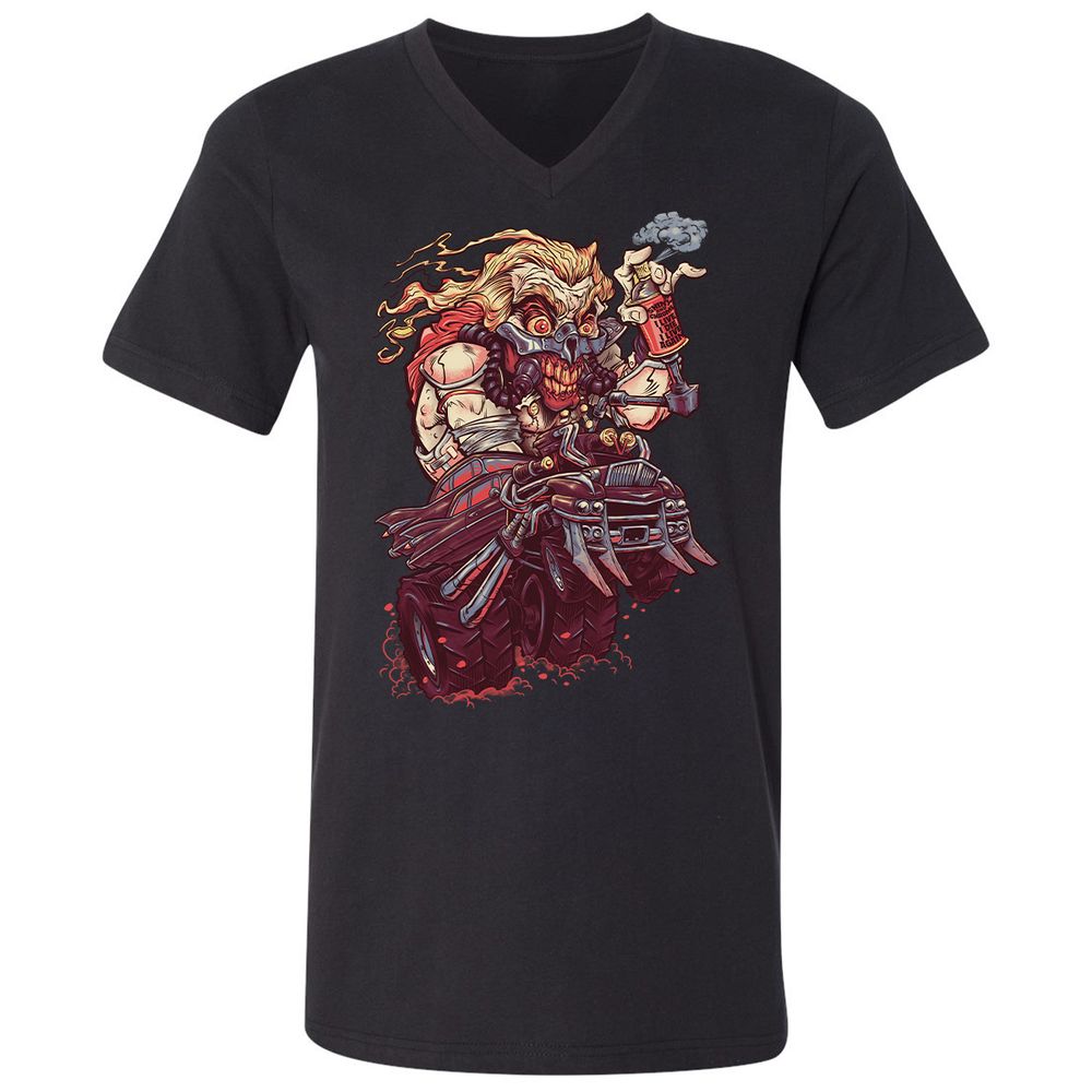 Unisex V-Neck T-Shirt - HW6J1GAG - Black - 1