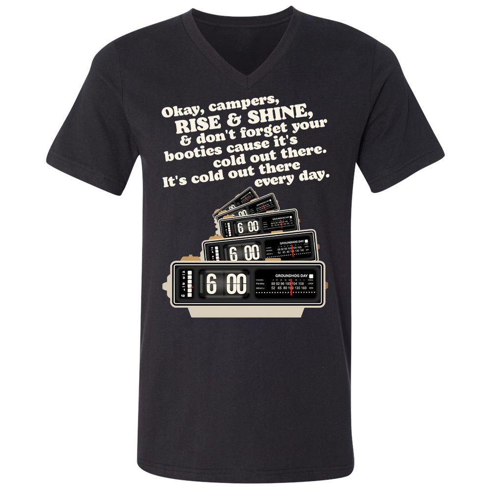 Unisex V-Neck T-Shirt - XYCEET35 - Black - 1