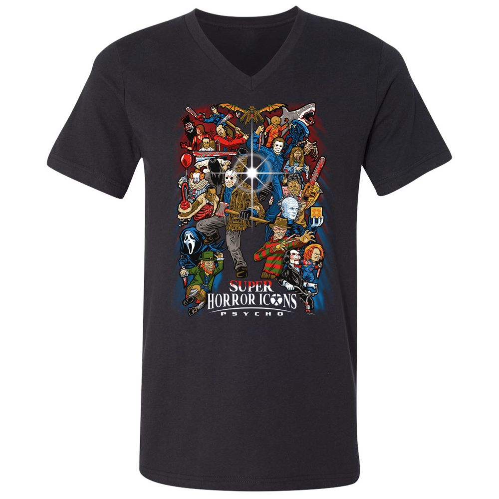 Unisex V-Neck T-Shirt - RK6G6V68 - Black - 1