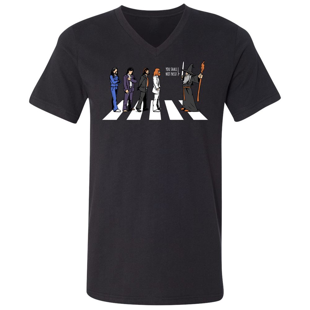 Unisex V-Neck T-Shirt - EELY7DAH - Black - 1