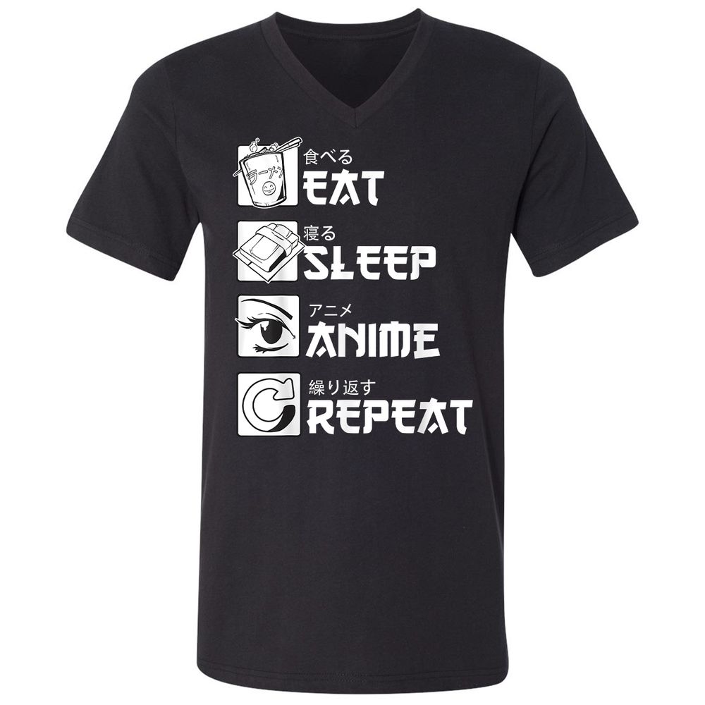 Unisex V-Neck T-Shirt - KMUA3PME - Black - 1
