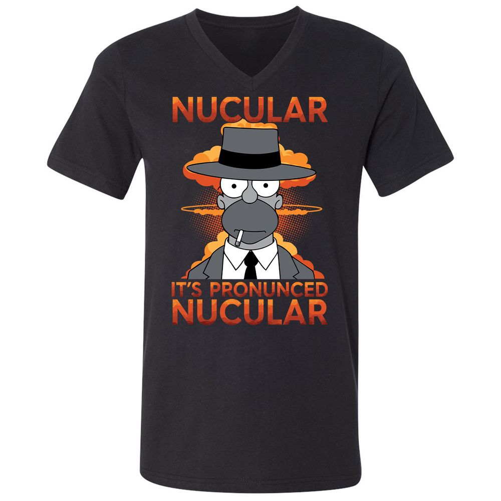 Unisex V-Neck T-Shirt - HLG2PUK5 - Black - 1