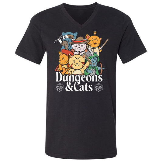 Unisex V-Neck T-Shirt - CUDMLNLW - Black - 1