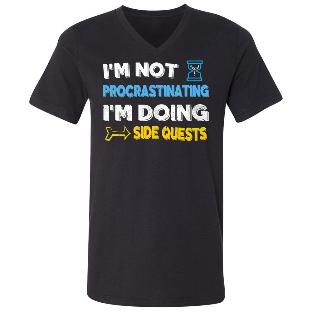 Unisex V-Neck T-Shirt - 7M3E573W - Black - 1