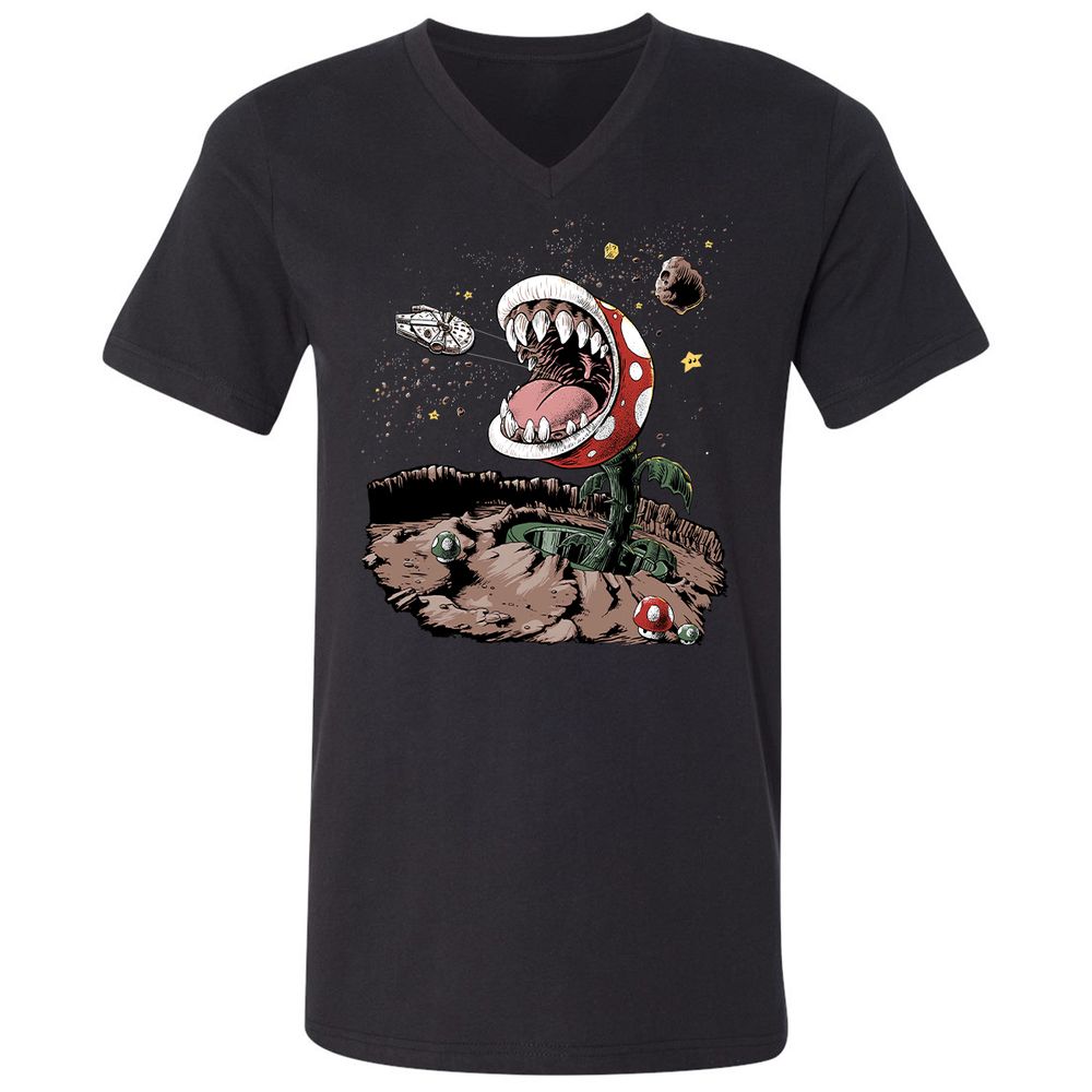 Unisex V-Neck T-Shirt - 5JBQEE7N - Black - 1