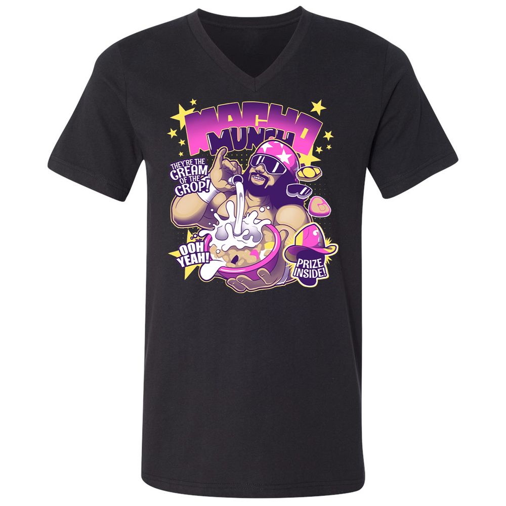 Unisex V-Neck T-Shirt - QRV9Y862 - Black - 1