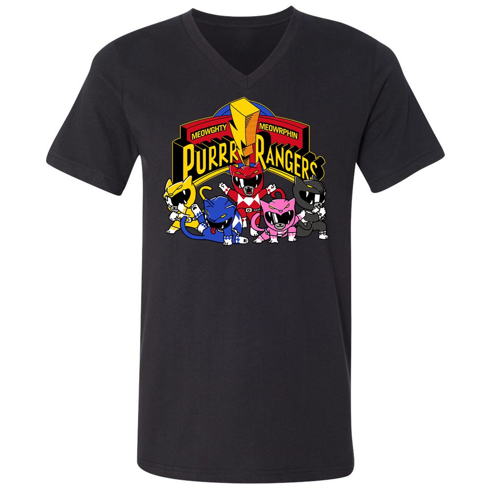 Unisex V-Neck T-Shirt - ZK27NSMQ - Black - 1