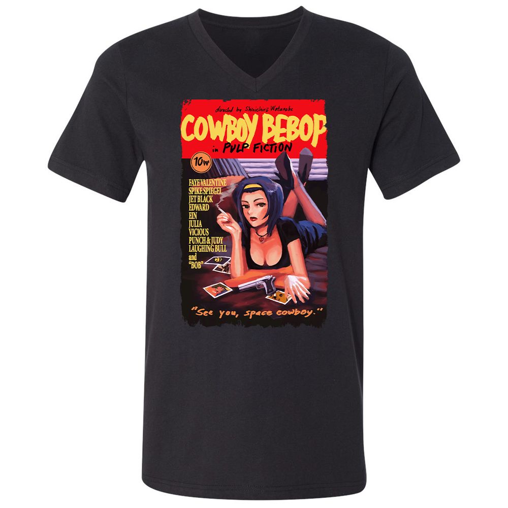 Unisex V-Neck T-Shirt - 9GMGYTK6 - Black - 1