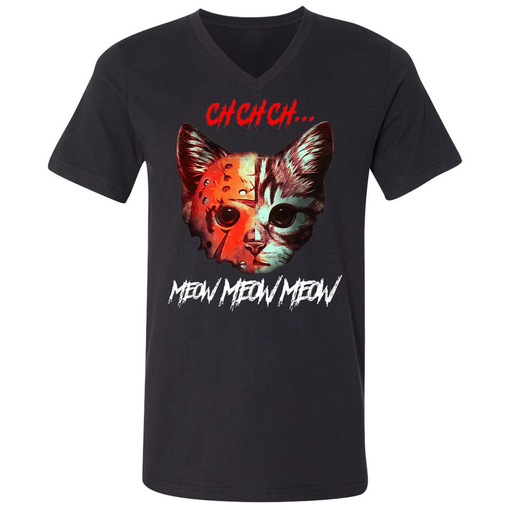 Unisex V-Neck T-Shirt - 75NSGXPQ - Black - 1