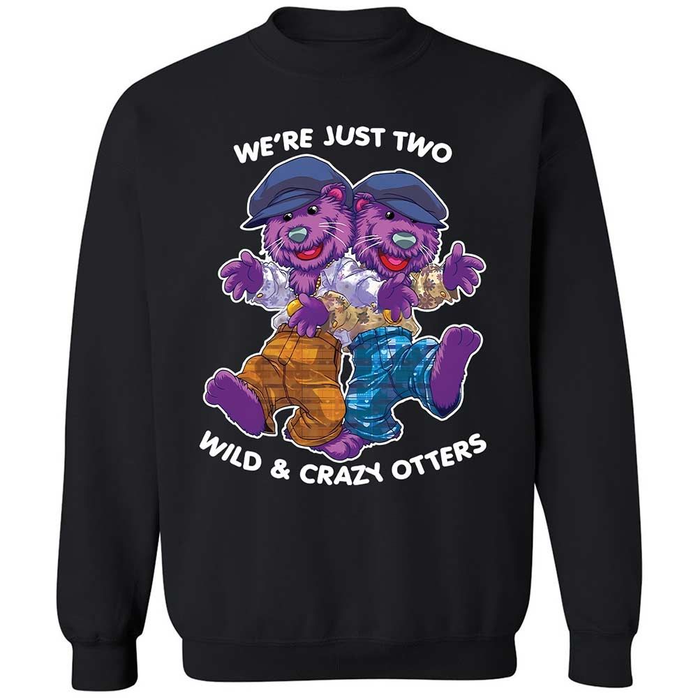 Two wild & crazy otters - Black - 1