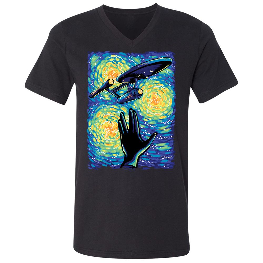 Unisex V-Neck T-Shirt - EJ86WJ24 - Black - 1