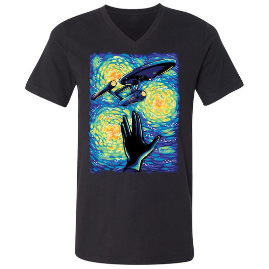 Unisex V-Neck T-Shirt - EJ86WJ24 - Black - 1