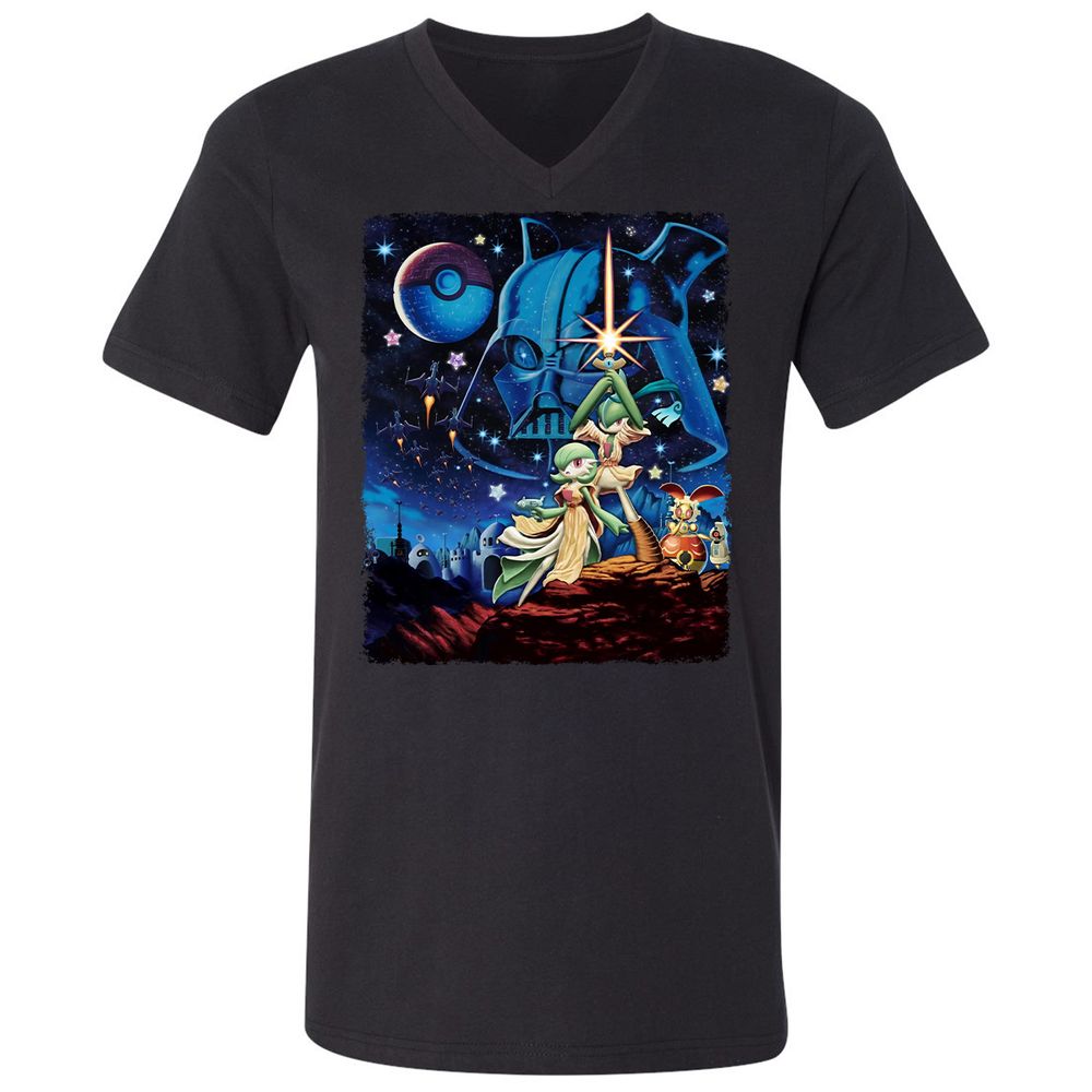 Unisex V-Neck T-Shirt - 72AAMFNZ - Black - 1