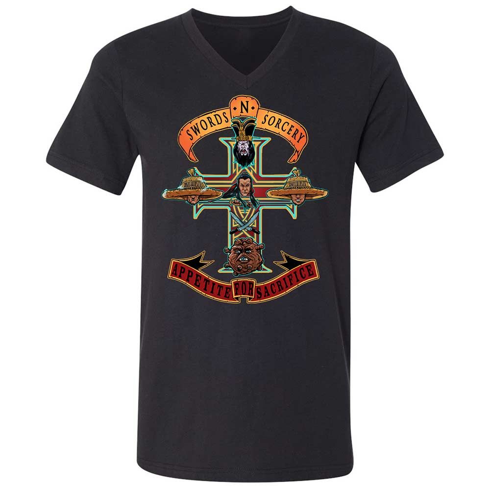 Unisex V-Neck T-Shirt - CNTNJ7CA - Black - 1