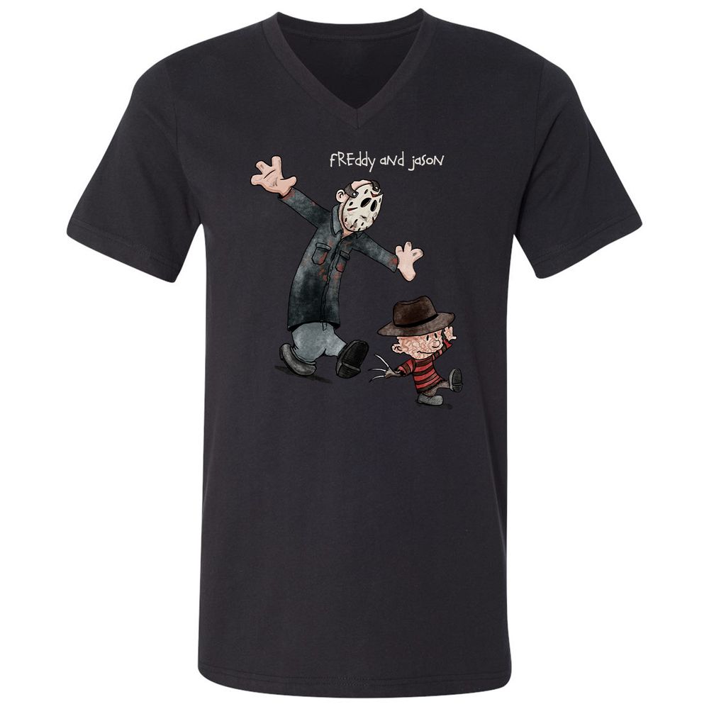 Unisex V-Neck T-Shirt - T3ULUS9N - Black - 1