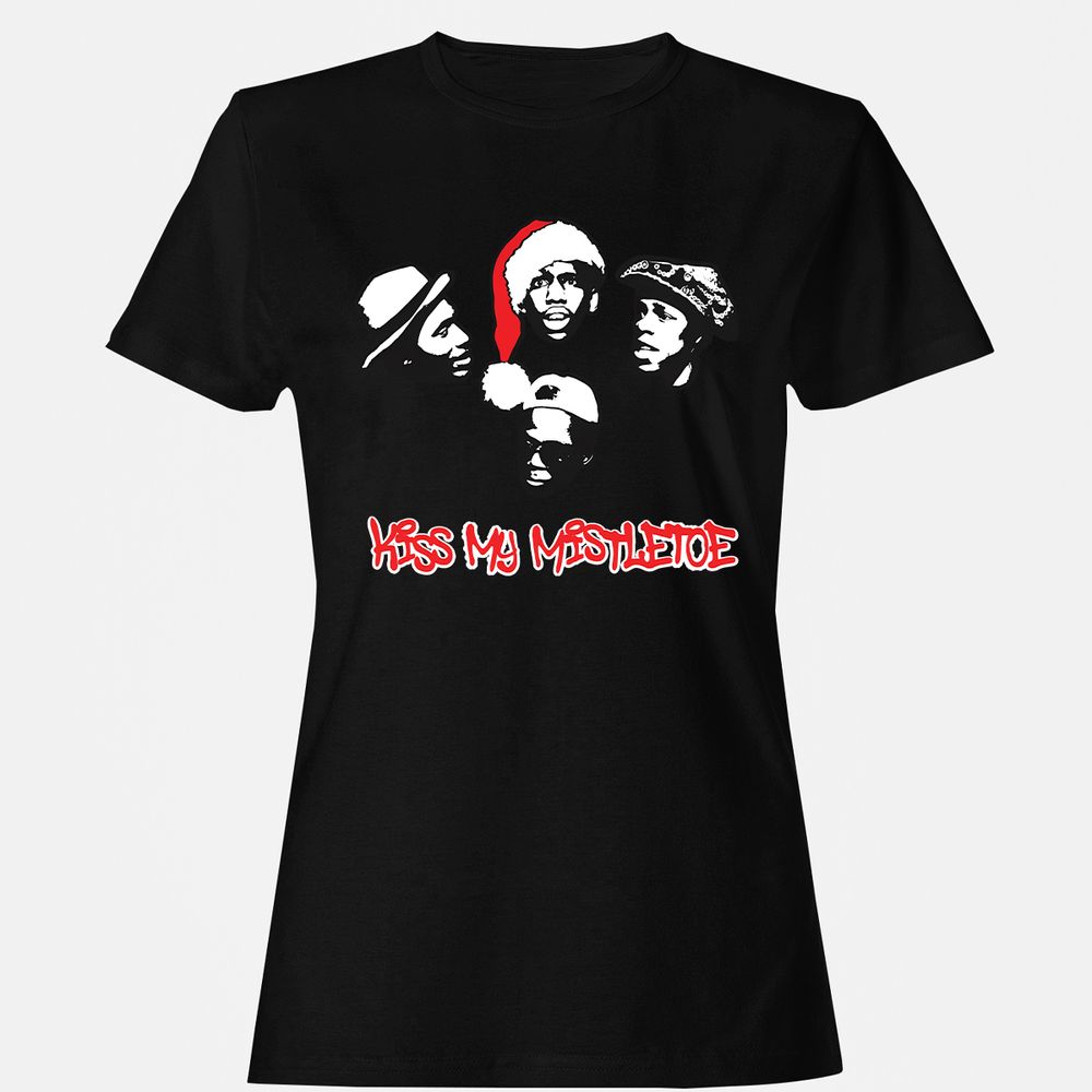 Kiss My Mistletoe Xmas Rap - Black - 1