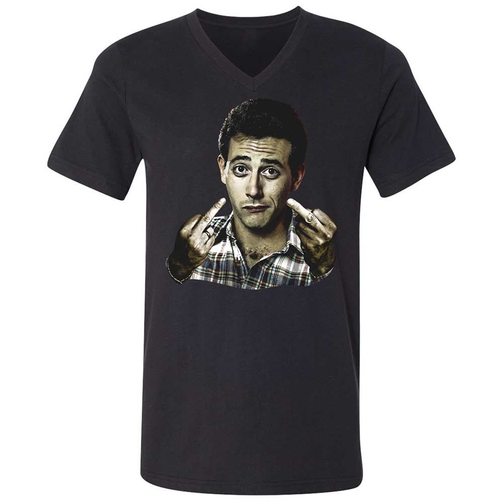 Unisex V-Neck T-Shirt - F3RYF1GF - Black - 1