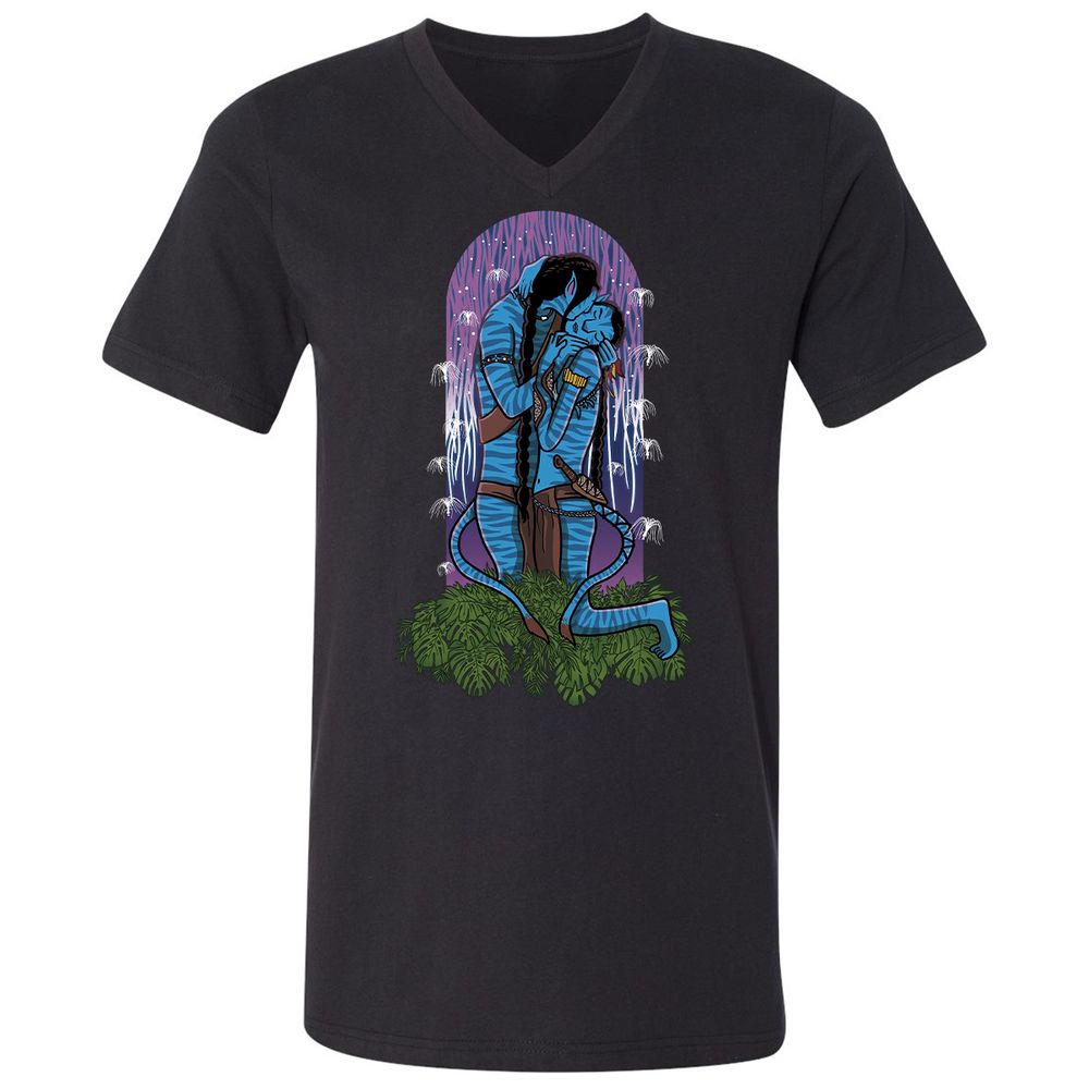 Unisex V-Neck T-Shirt - 3EVJAAGJ - Black - 1