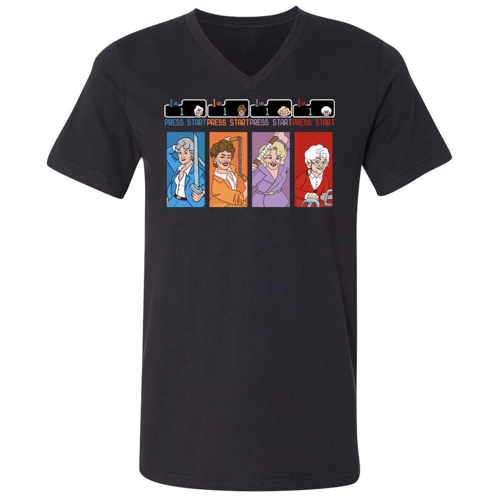 Unisex V-Neck T-Shirt - 23FDQA77 - Black - 1