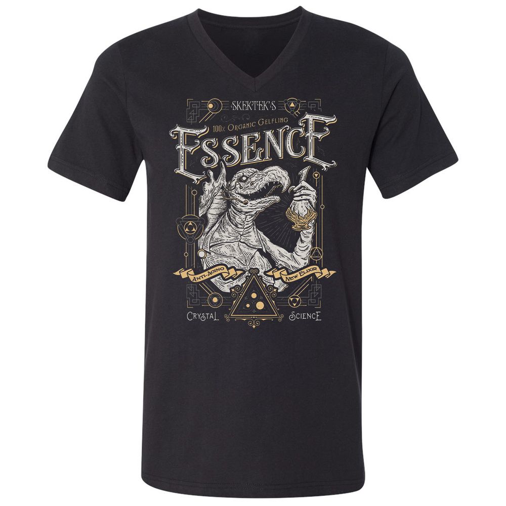 Unisex V-Neck T-Shirt - ZTDBW9XC - Black - 1