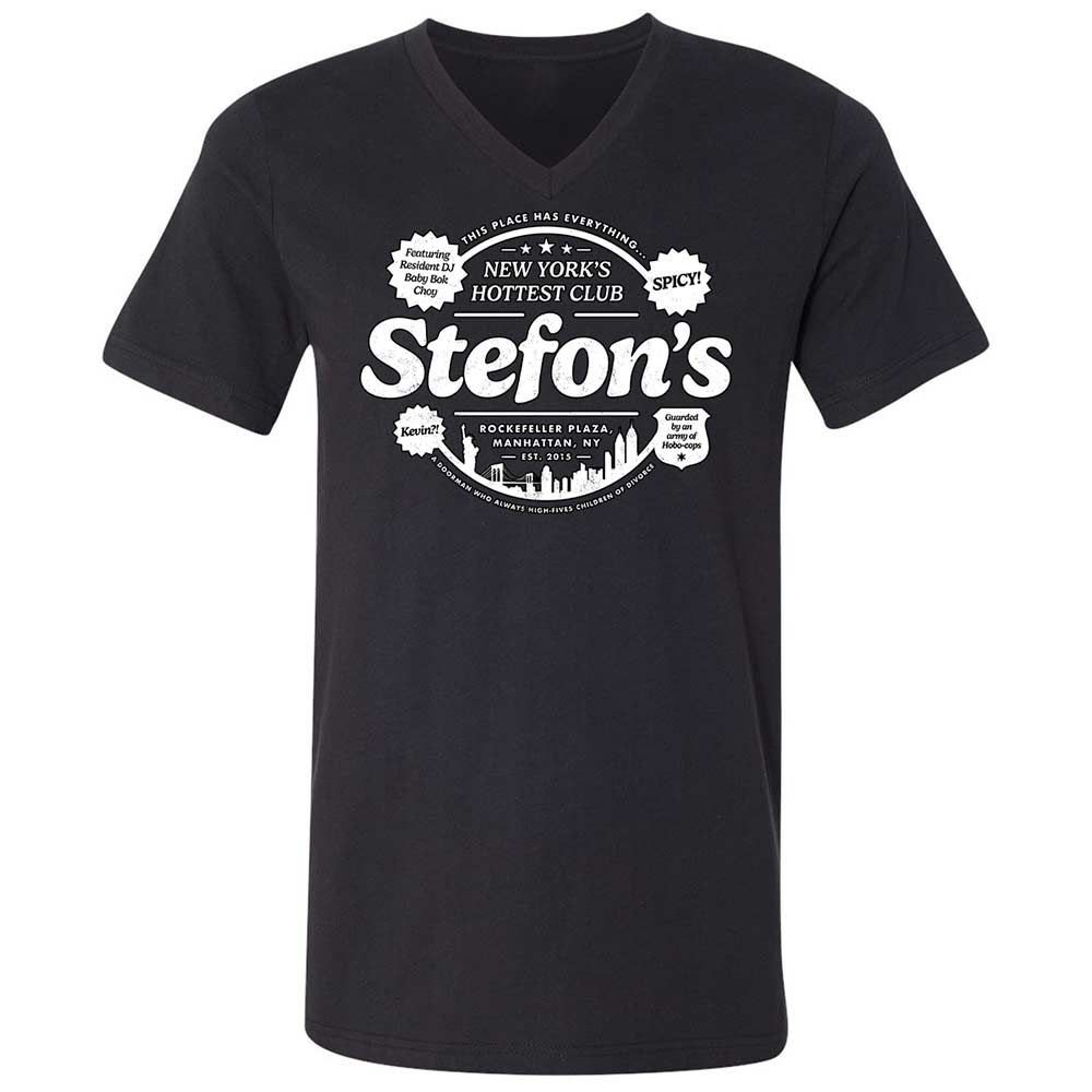 Unisex V-Neck T-Shirt - 38ZFR9DT - Black - 1