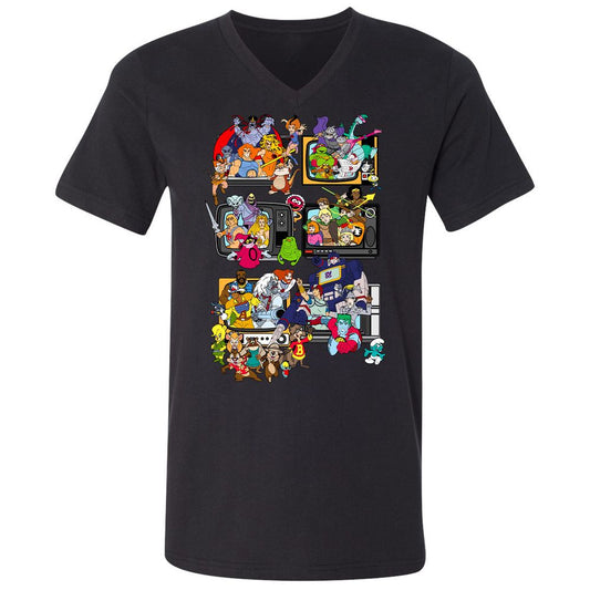 Unisex V-Neck T-Shirt - NK7KXUBF - Black - 1