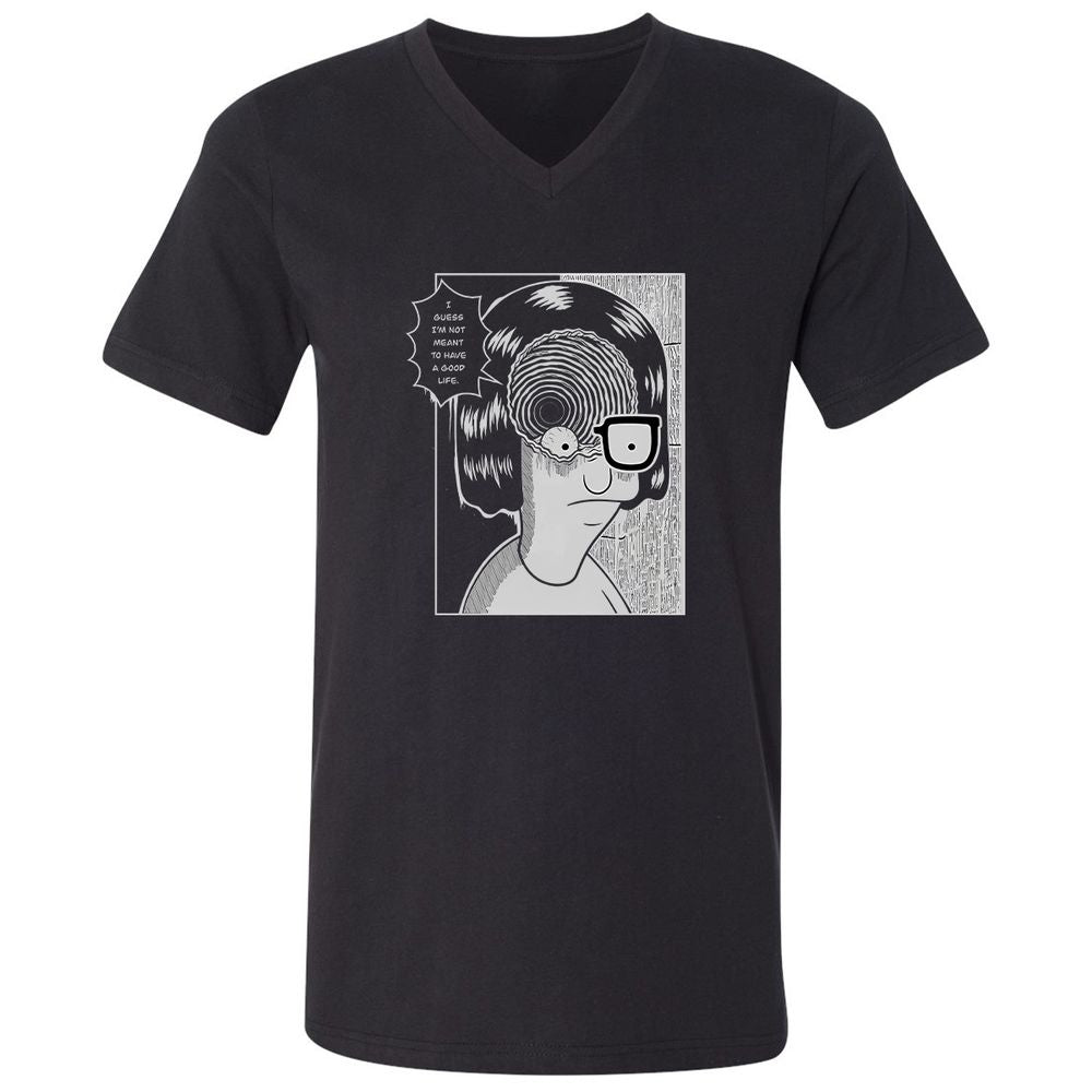 Unisex V-Neck T-Shirt - RB4SACDK - Black - 1