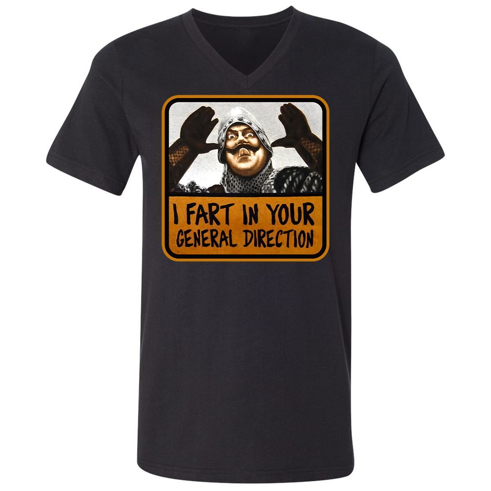 Unisex V-Neck T-Shirt - UAHS9HS9 - Black - 1