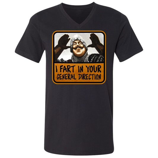 Unisex V-Neck T-Shirt - UAHS9HS9 - Black - 1