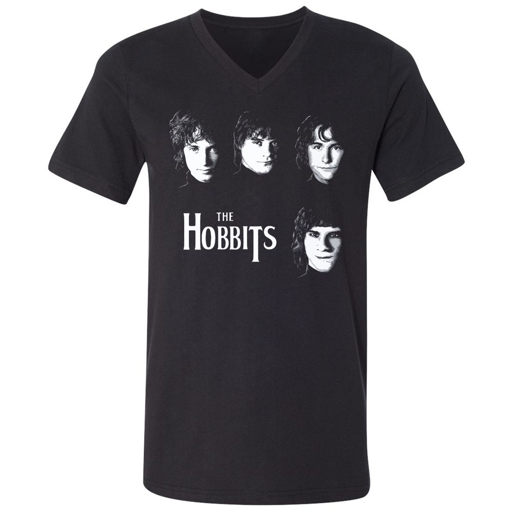 Unisex V-Neck T-Shirt - L2BXMC7M - Black - 1