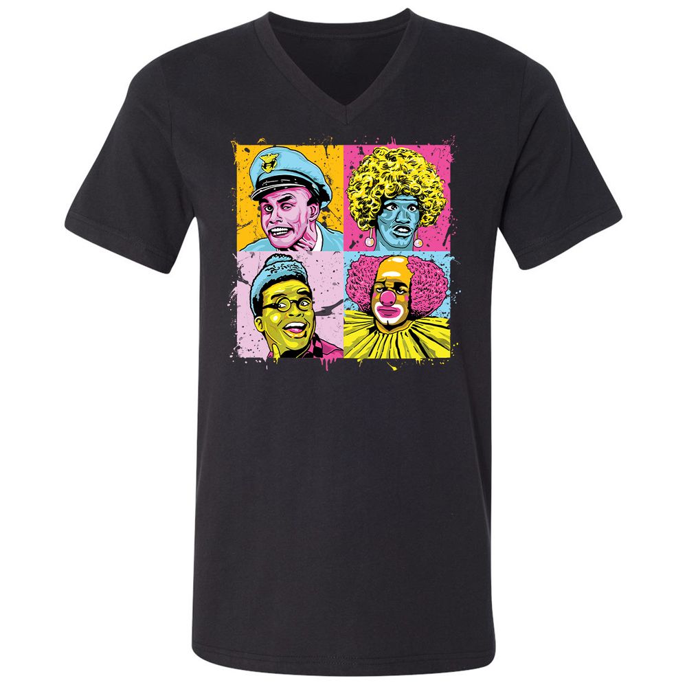 Unisex V-Neck T-Shirt - RRNSPXW5 - Black - 1