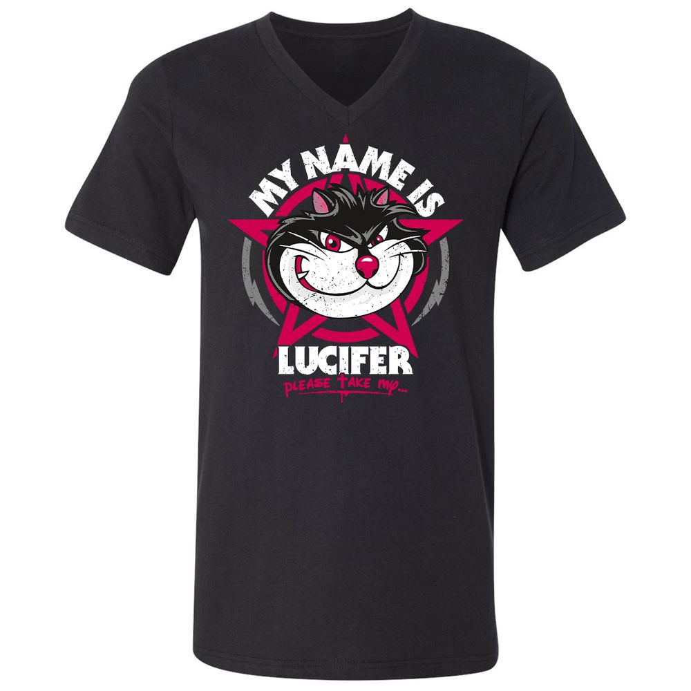 Unisex V-Neck T-Shirt - V83DPE7B - Black - 1