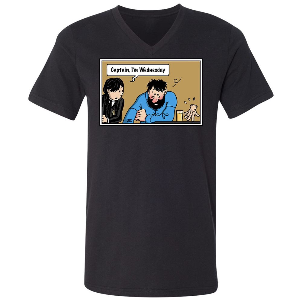Unisex V-Neck T-Shirt - DZA3HNJV - Black - 1