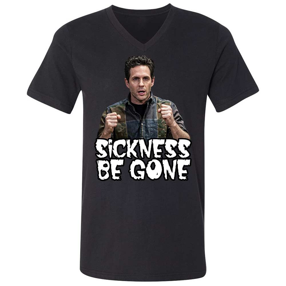 Unisex V-Neck T-Shirt - 5QDSN4E9 - Black - 1