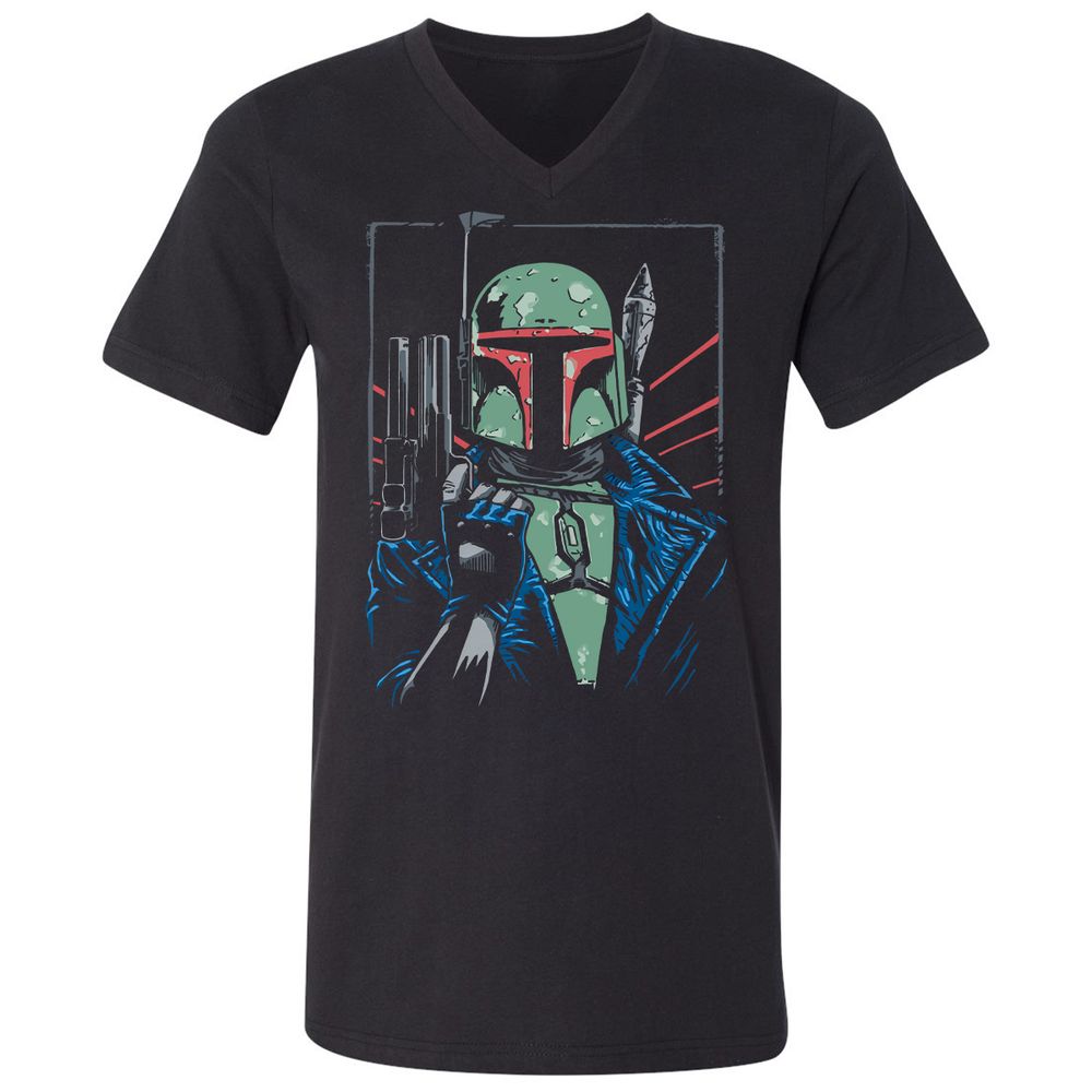 Unisex V-Neck T-Shirt - 64B5RWGH - Black - 1