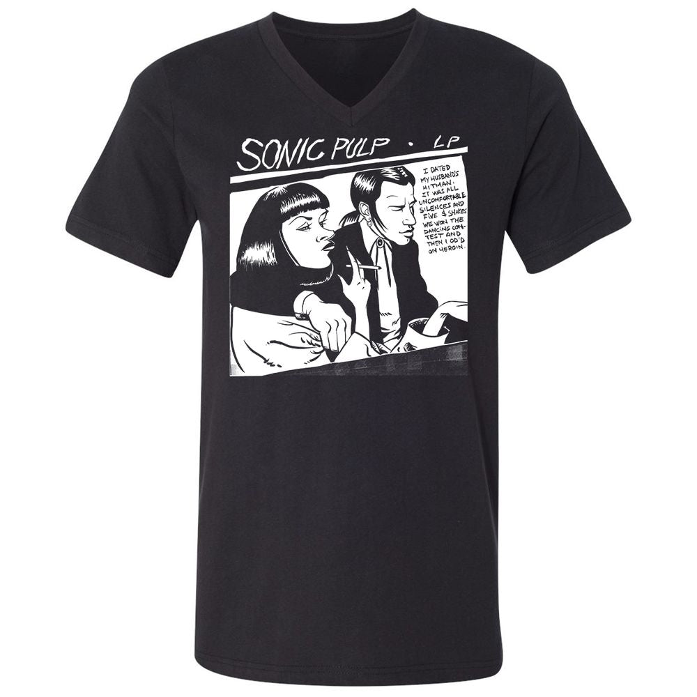 Unisex V-Neck T-Shirt - VZ8TQNLR - Black - 1