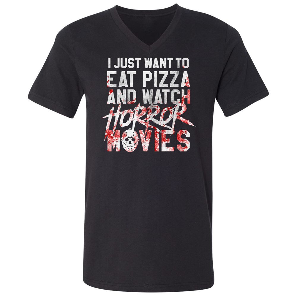 Unisex V-Neck T-Shirt - FTTVXN8J - Black - 1