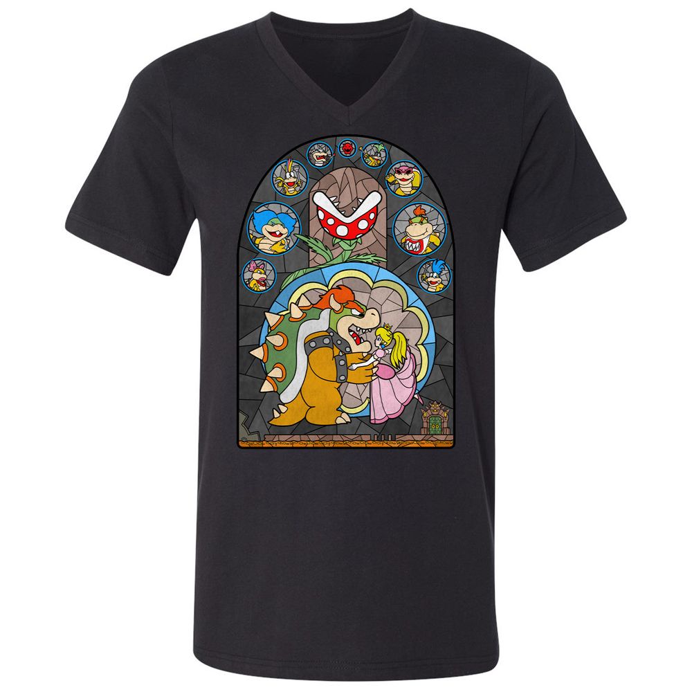 Unisex V-Neck T-Shirt - ZTB5GS8S - Black - 1