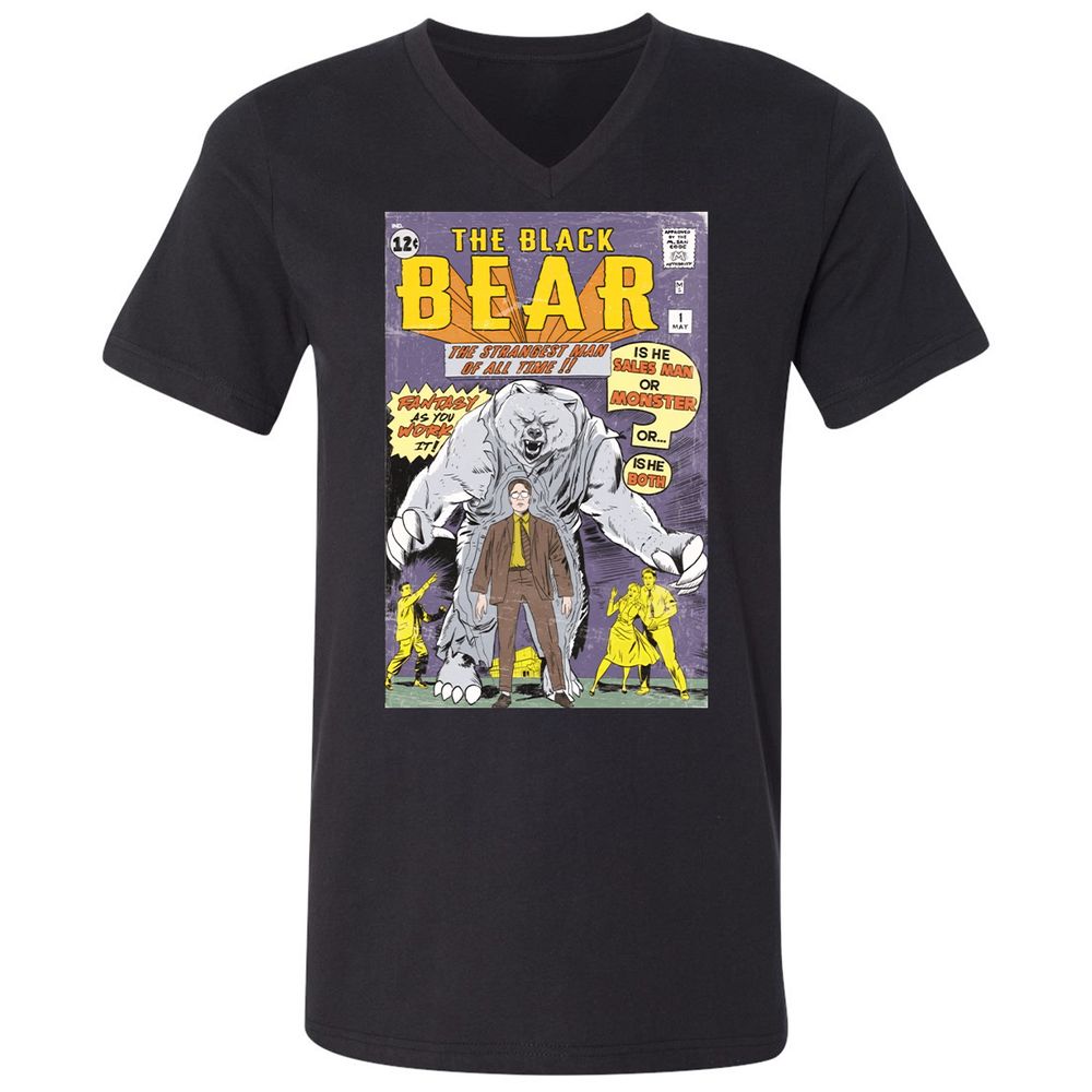 Unisex V-Neck T-Shirt - AZMZ8WSB - Black - 1